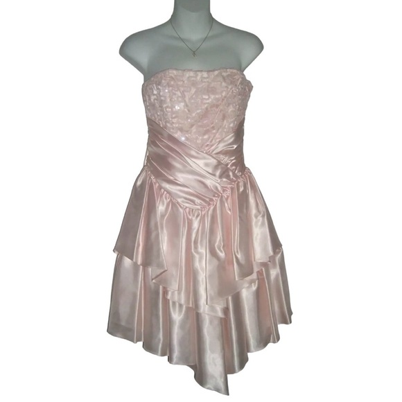 Zum Zum Dress Vintage 80s Princess Sequin Pink Bow Coquette Ballet Barbie Fairy - Picture 2 of 16